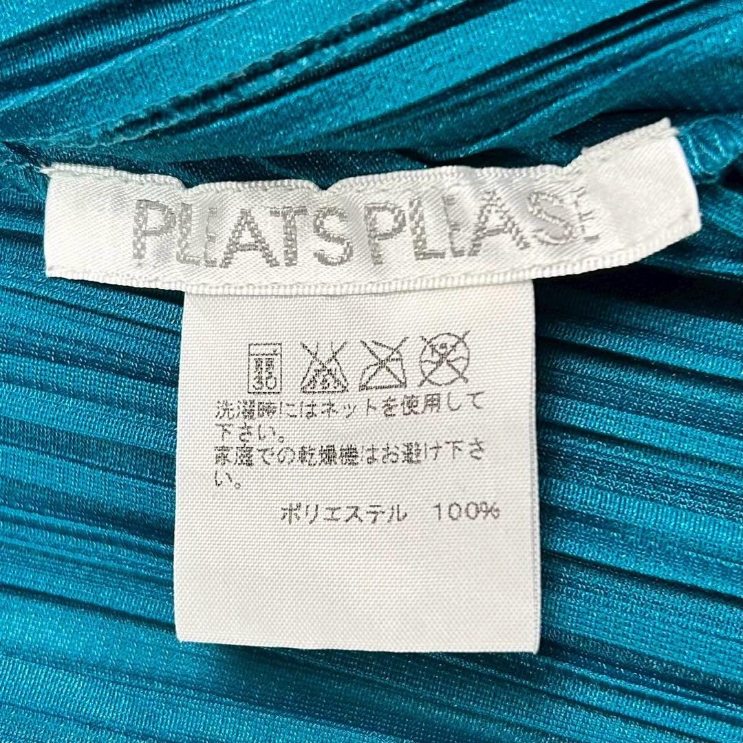 美品　プリーツプリーズ　ロングカーディガン　羽織り　長袖　軽量　ブルー系　3