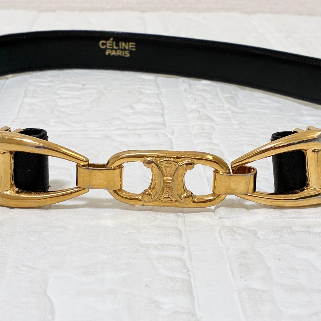 希少　OLD CELINE セリーヌ トリオンフバックル レザーベルト