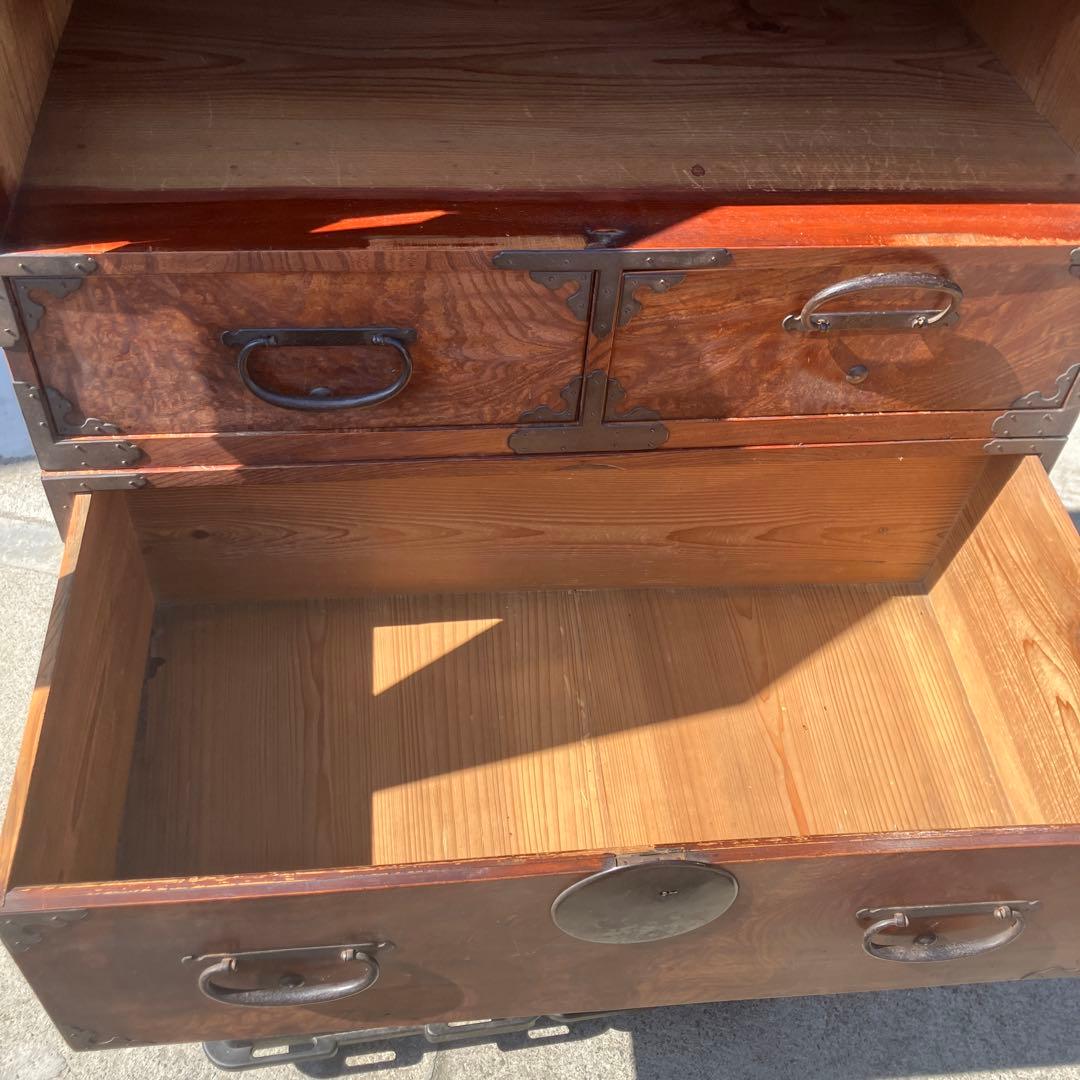 昭和レトロ 古家具 仙台箪笥 4段4杯 引き出し箪笥 和箪笥 アンティーク