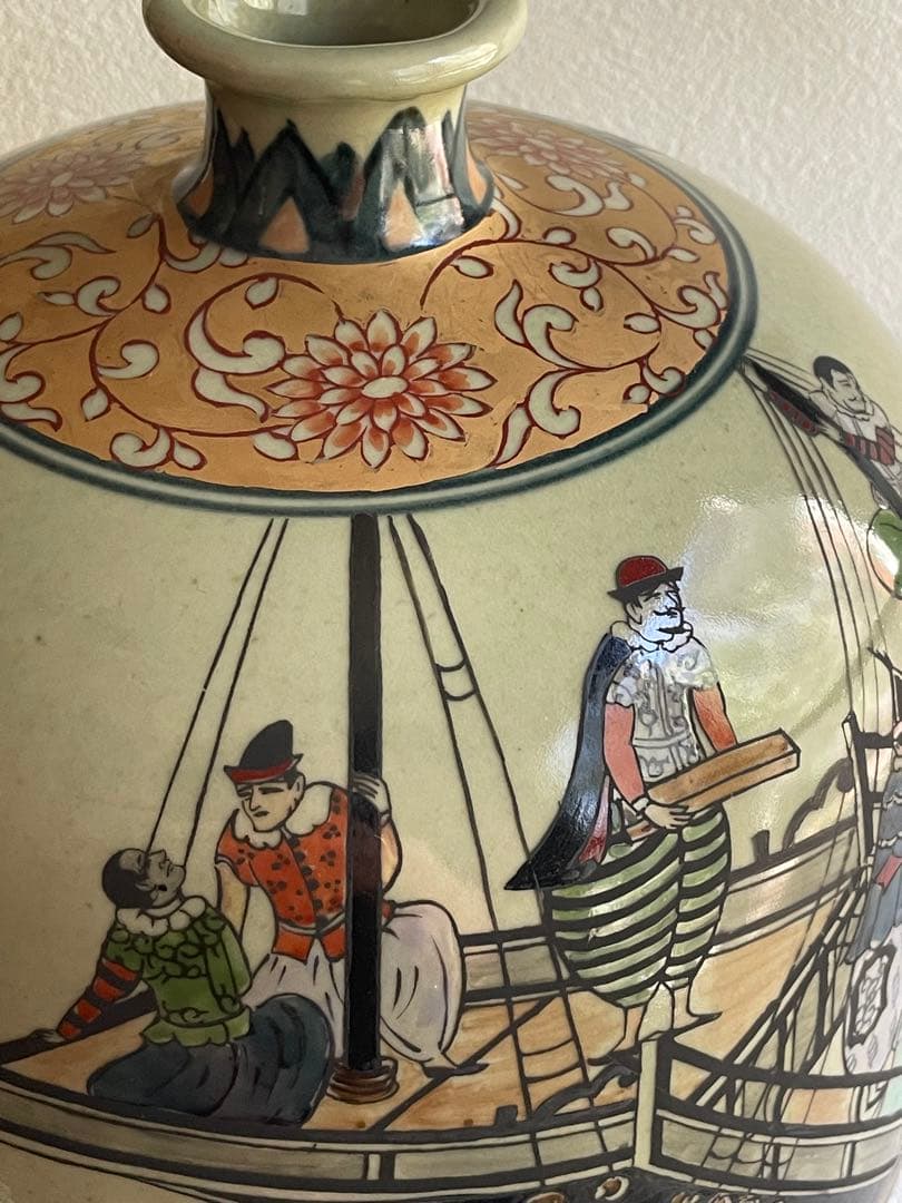 ⬇️【希少】　円左エ門窯　⭐︎ 錦南蛮船壺　手書き　有田焼　　280000円