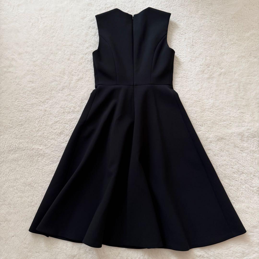 YOKO CHAN スカラップパール ワンピース 黒 38 結婚式 パーティー