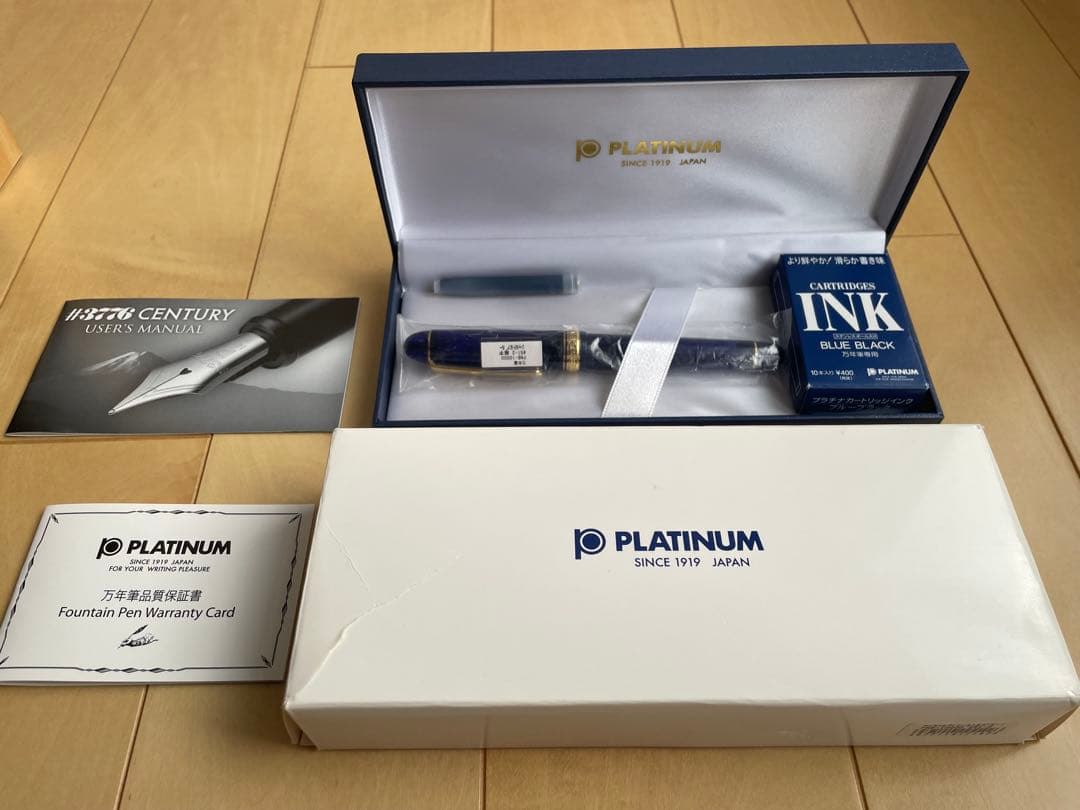 未使用品PLATINUM 万年筆 PNB-10000 細字　シャトルブルー