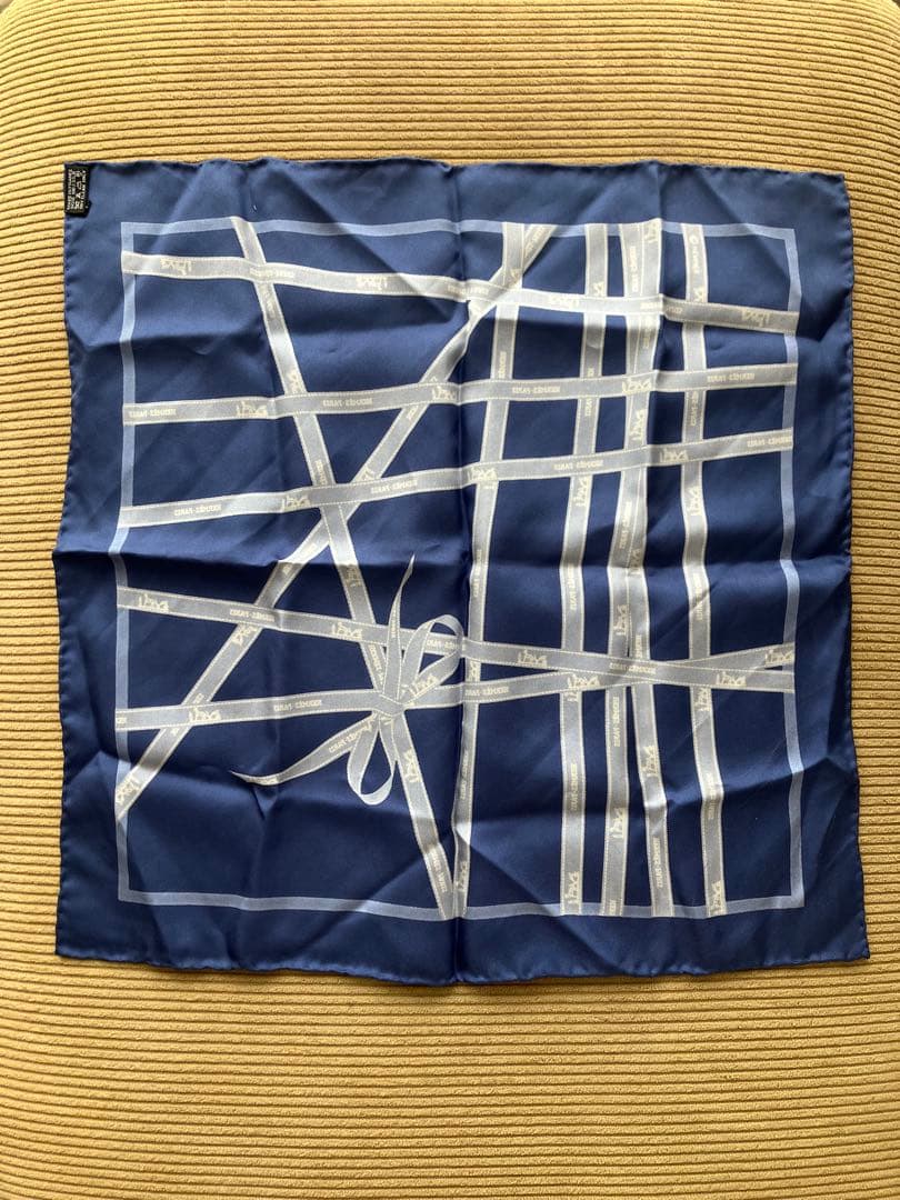 HERMES エルメス カレ45 ボルデュック ネイビー