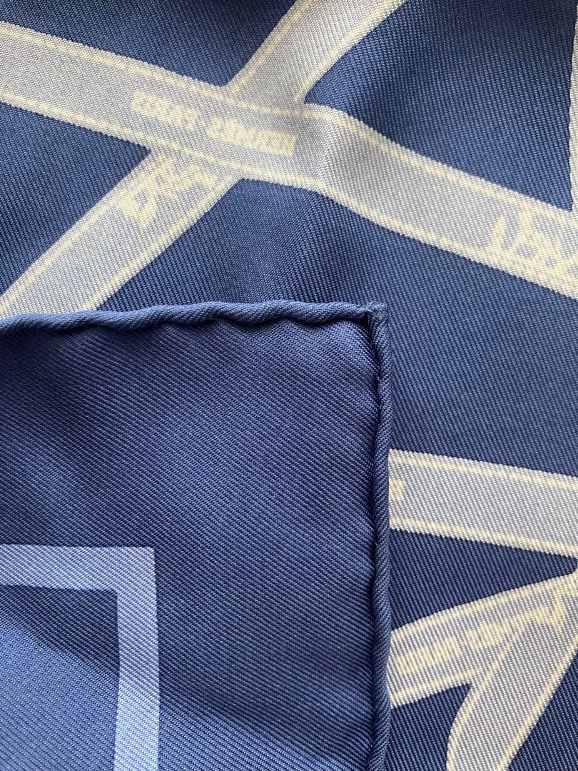 HERMES エルメス カレ45 ボルデュック ネイビー