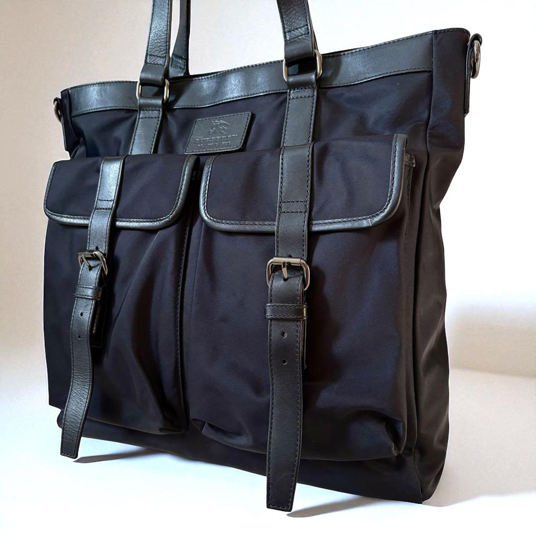 美品 バーバリーブラックレーベル ナイロン トートバッグ 肩掛け