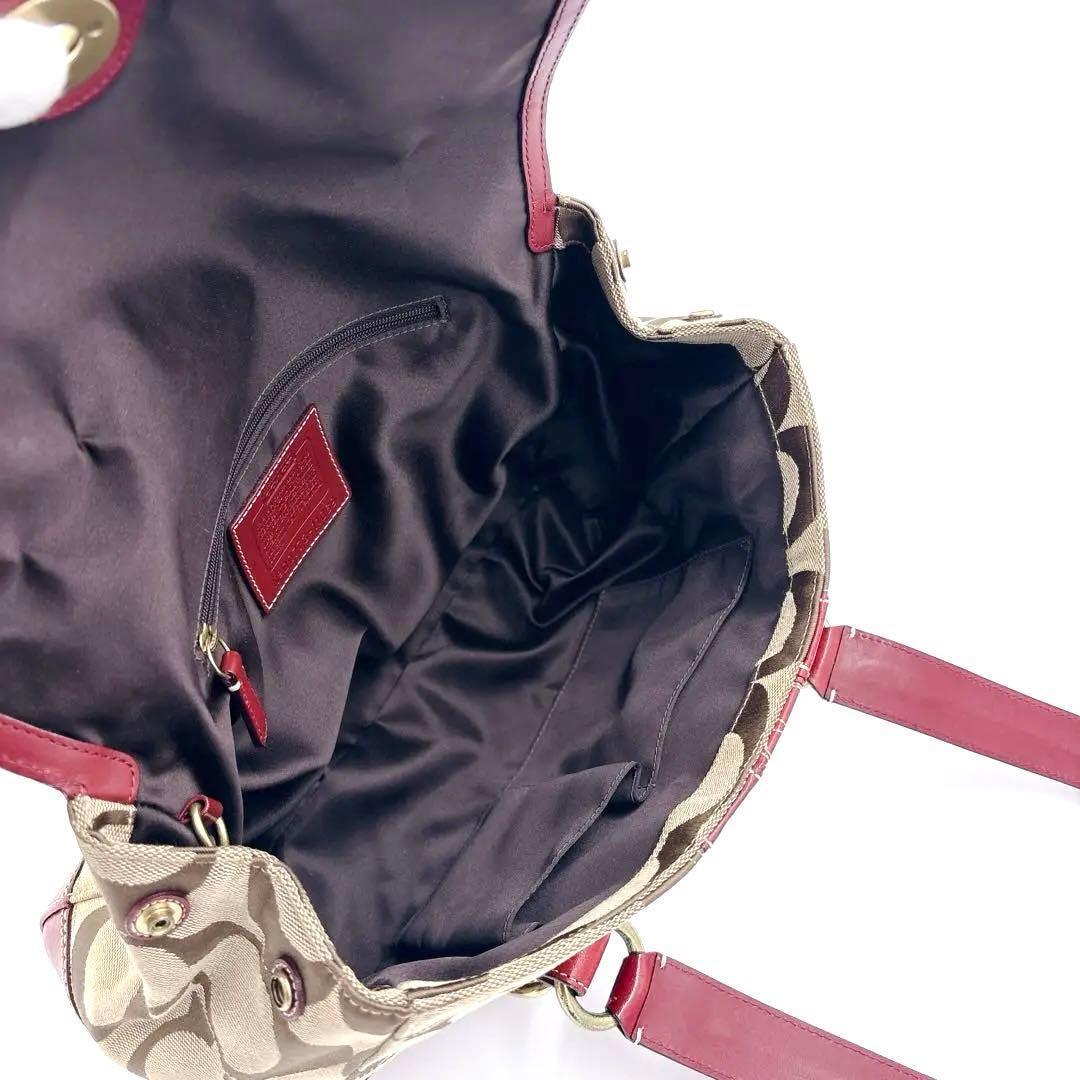 COACH シグネチャー レザーキャンバス ハンドバッグ 00s Y2K