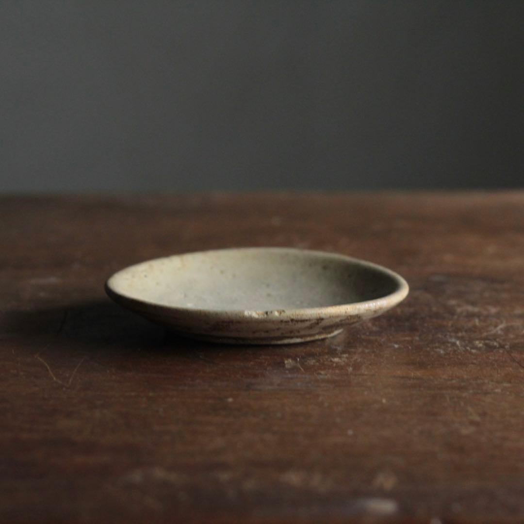 美濃 灰釉 小皿 No.3 江戸後期頃 古美術 古道具 アンティーク