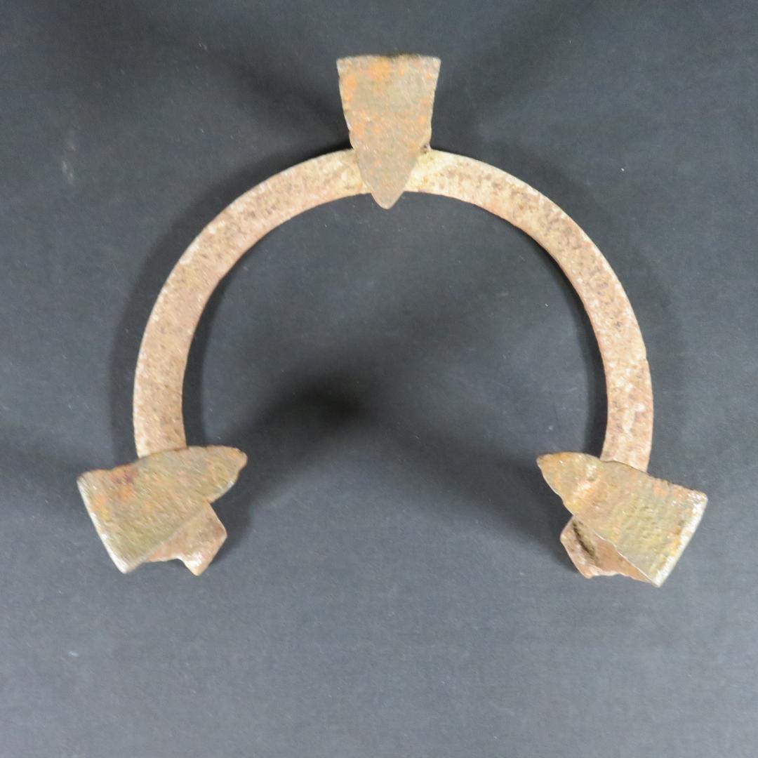 唐銅 利休 面取風炉 風炉師 一ノ瀬宋辰 五徳 鬼爪 底瓦付　共箱