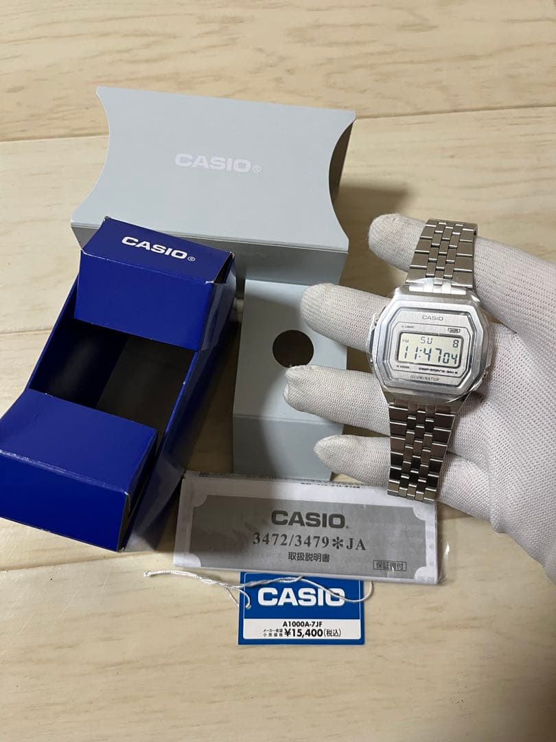未使用品A1000A-7JF フルメタル CASIO フルコマ　フィルム付き