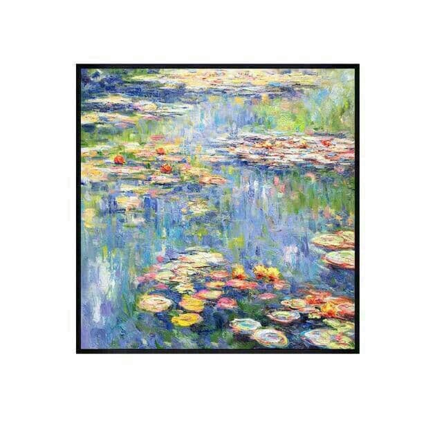 純粋な手描きの油絵 モネ スイレン 応接間掛画56