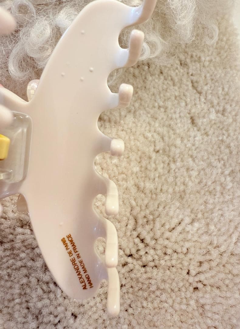 アレクサンドル ドゥ パリ リボンモチーフ ヘアクリップ　パール　スワロフスキー