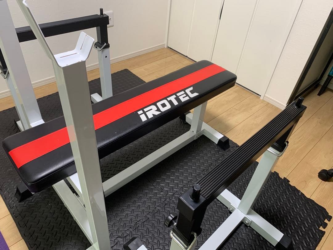 【引取り限定】iROTEC トレーニングベンチ 黒/赤+懸垂器