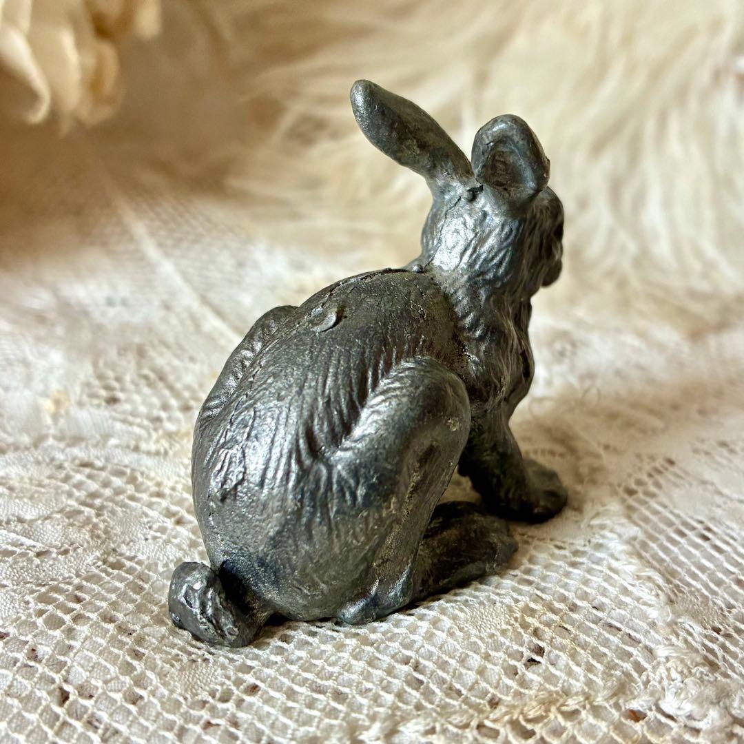 19世紀うさぎフィギュア　オブジェ　ペーパーウェイト　フランスアンティーク