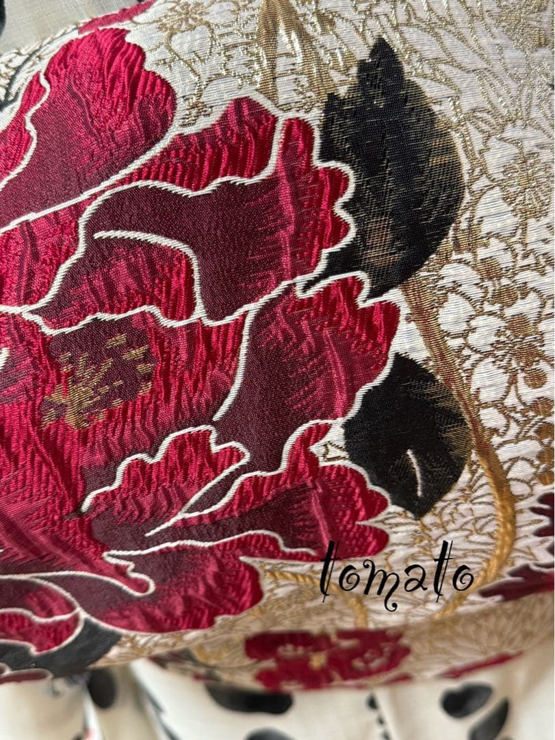 大人兵児帯【ブラックリリー】【シャクヤク紅】のセット