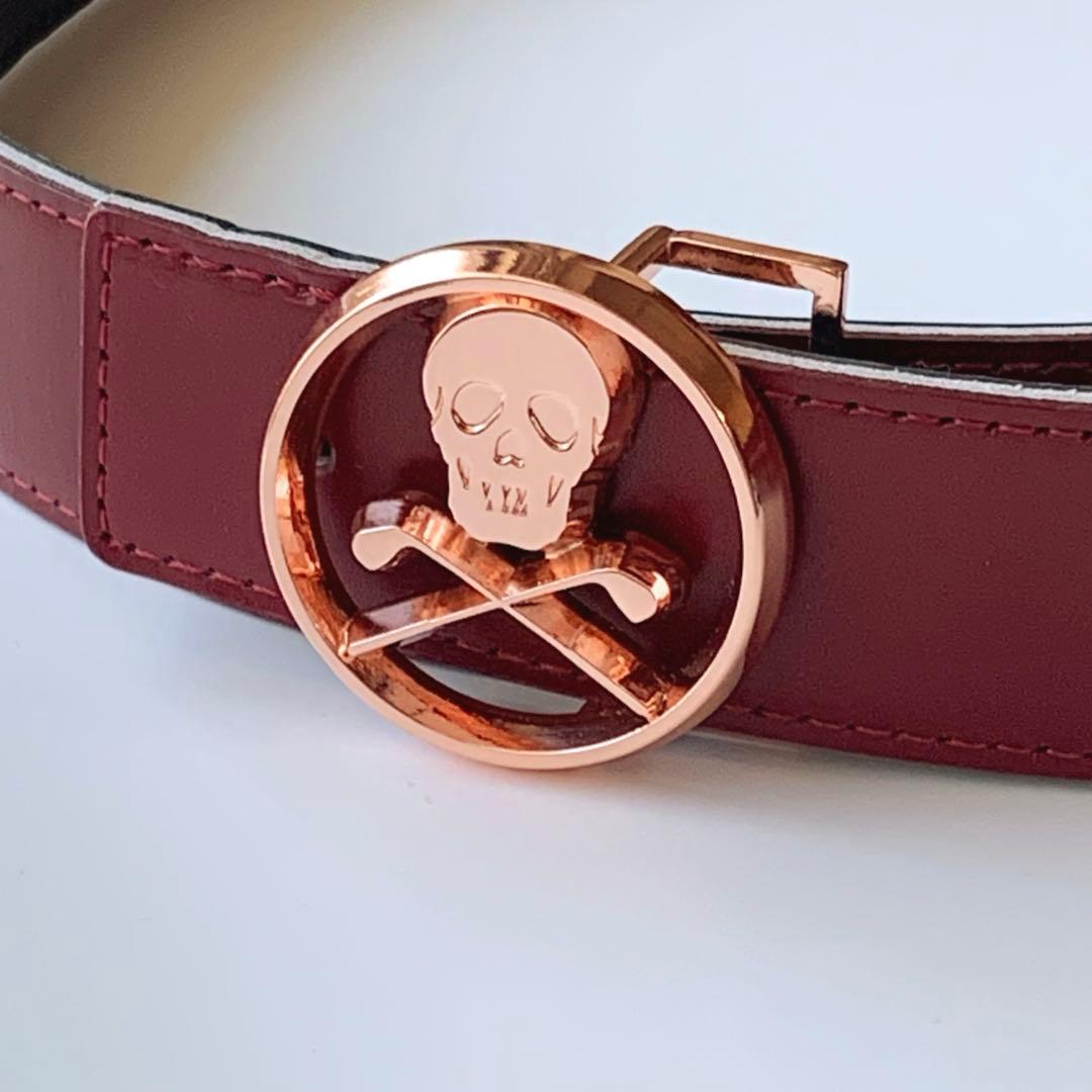 マークアンドロナ MARK＆LONA スカルバックル レザーベルト ゴルフ