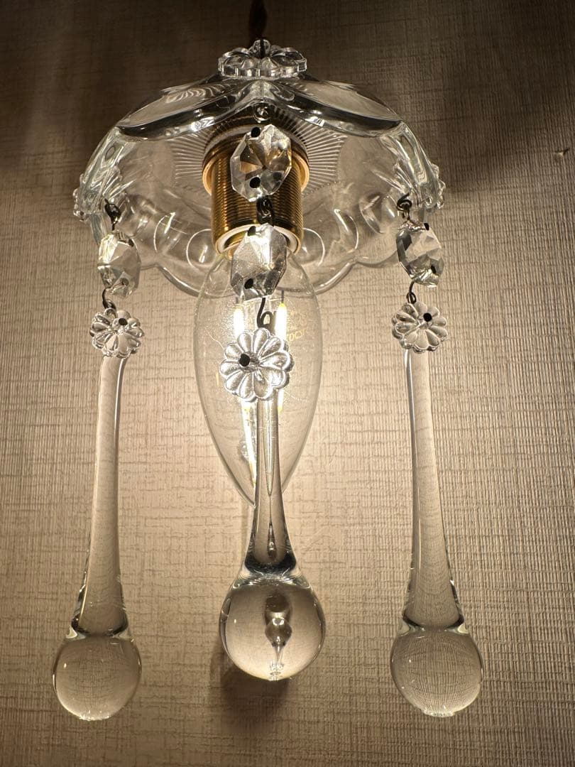 1920年代 フランス アンティーク 雨に濡れた可愛いお花のミニシャンデリア＊