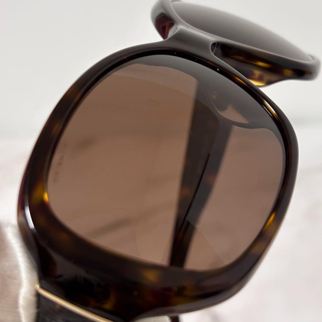 【超美品】 プラダ サングラス ゴールドロゴ ブラウン イタリア産 べっ甲風