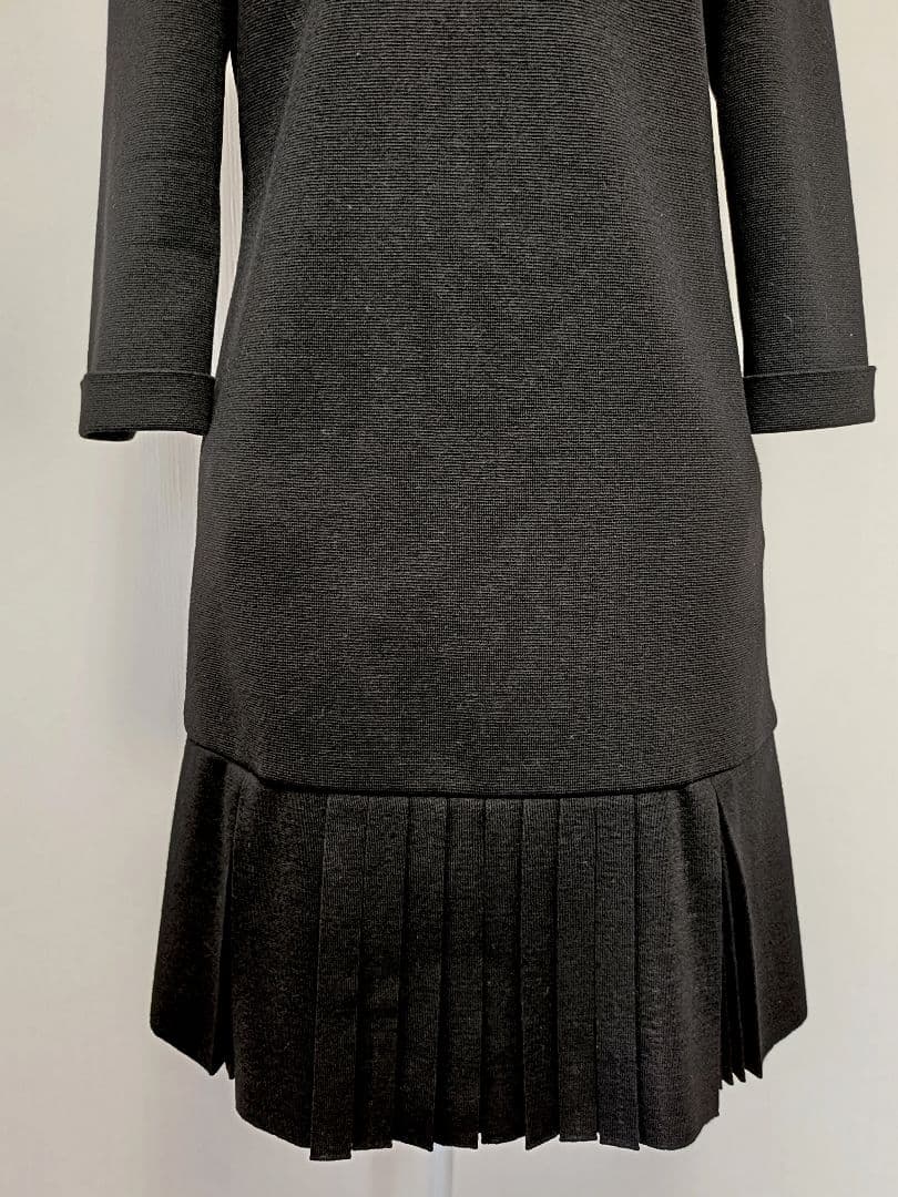 ☆FOXEYフォクシー襟付ニットドレスワンピースブラック希少42☆