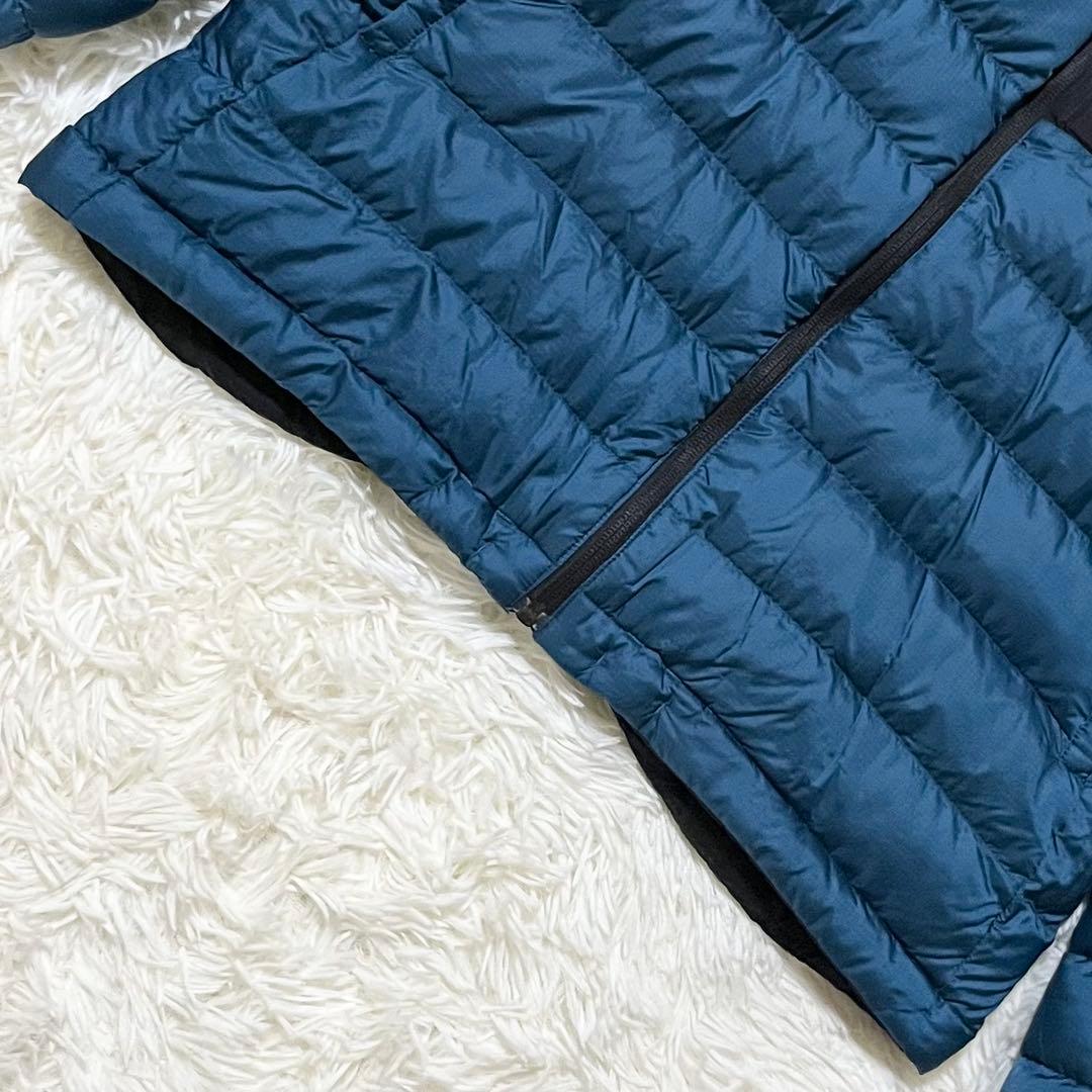 モンベル コロラドパーカ リバーシブルダウン メンズS ブラック×ブルー