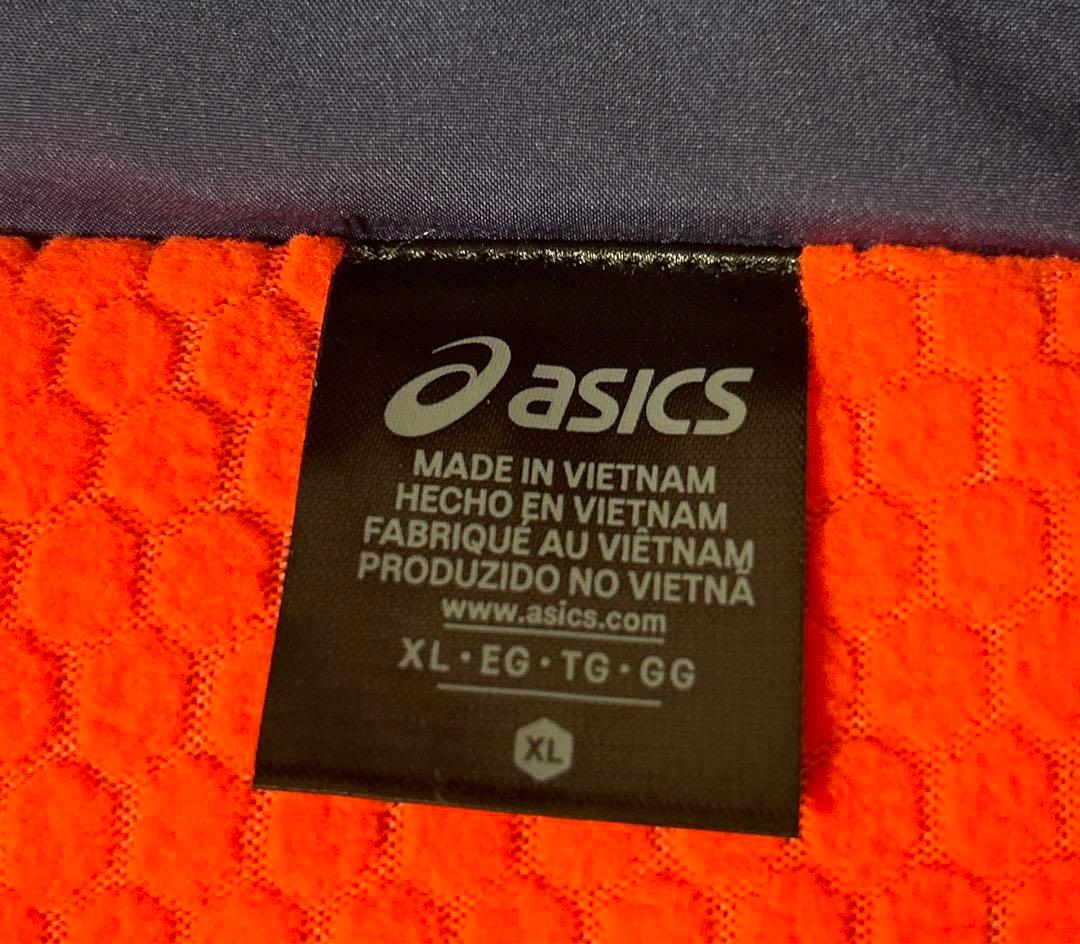 【新品タグ付き】asics 中綿ロングコート ベンチコート ネイビー LLサイズ