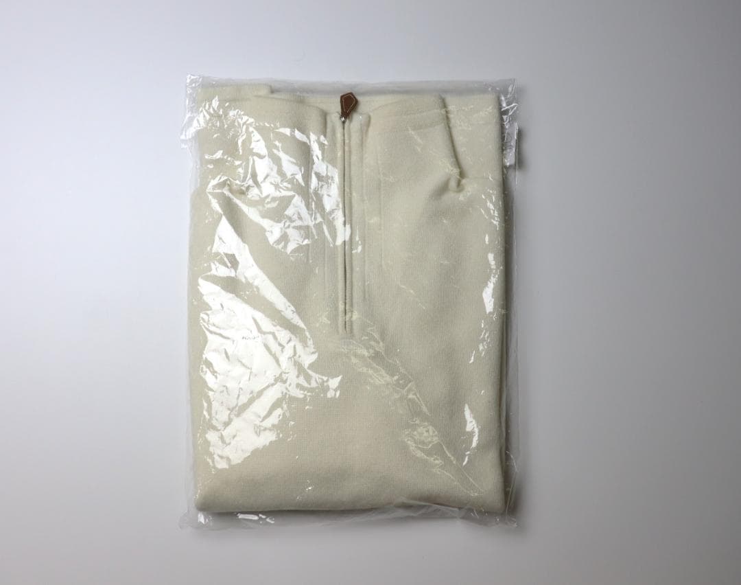 HERMES ホワイト ハーフジップ セーター エルメス S メンズ