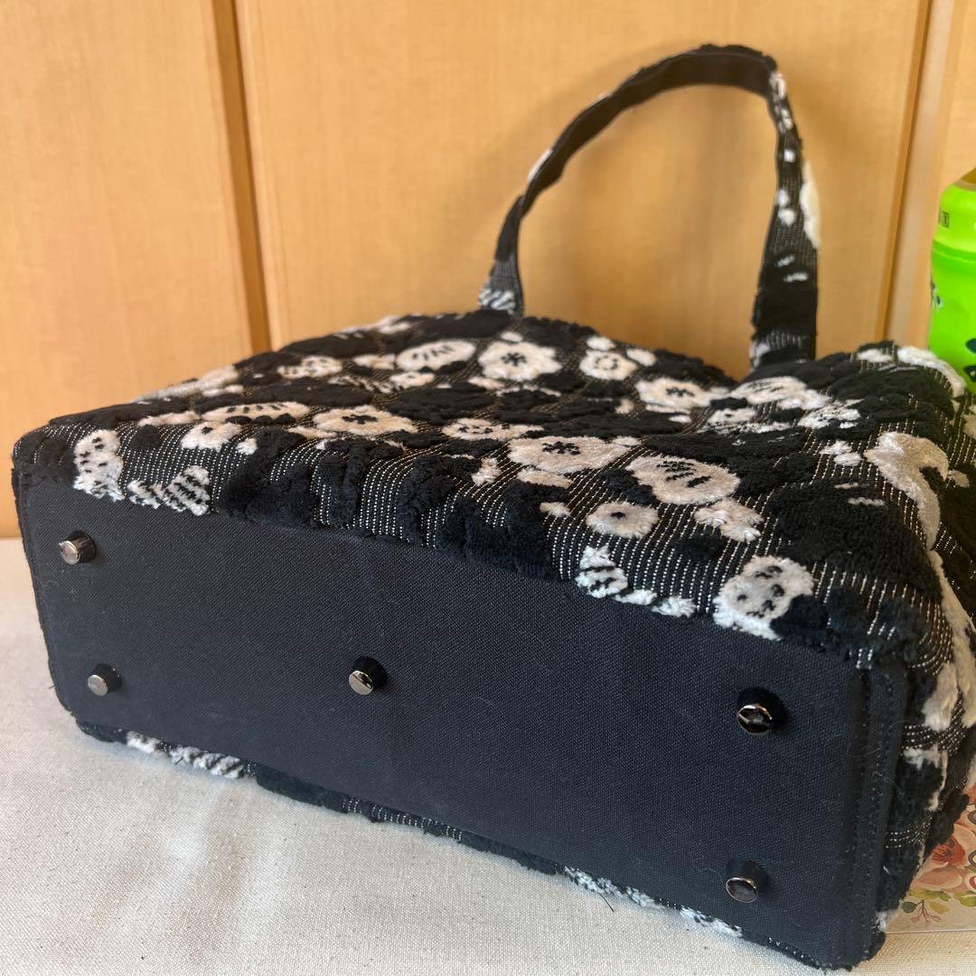 のびしろ応援【ジョリーフルール】もふもふサイドポケット付　M S パンダブラック