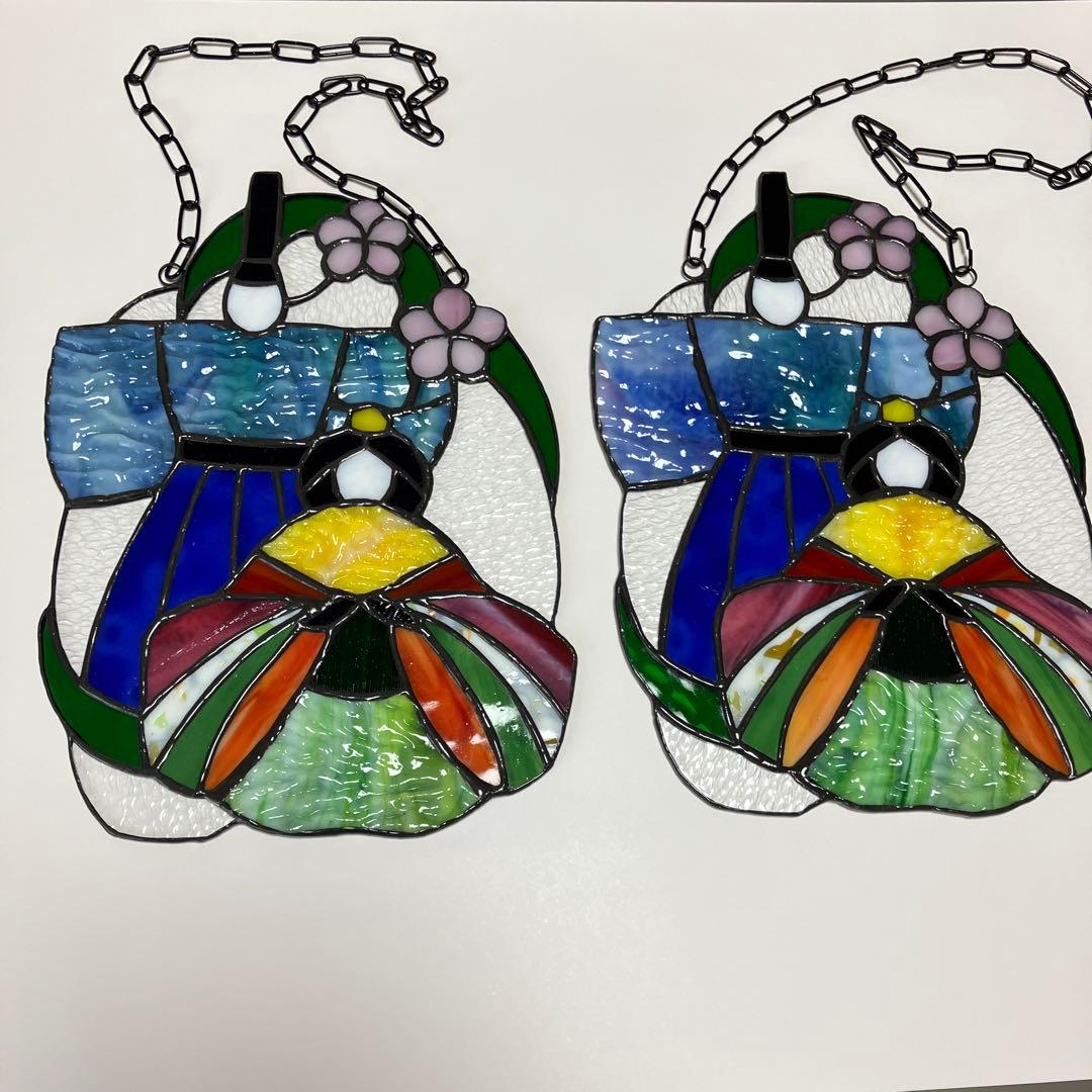 くららお雛様2点ステンドグラス