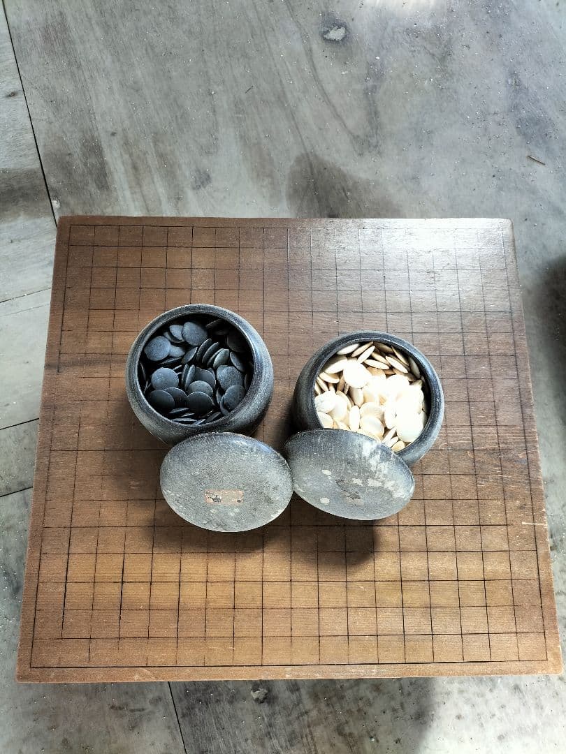 木製囲碁ボードと石セット