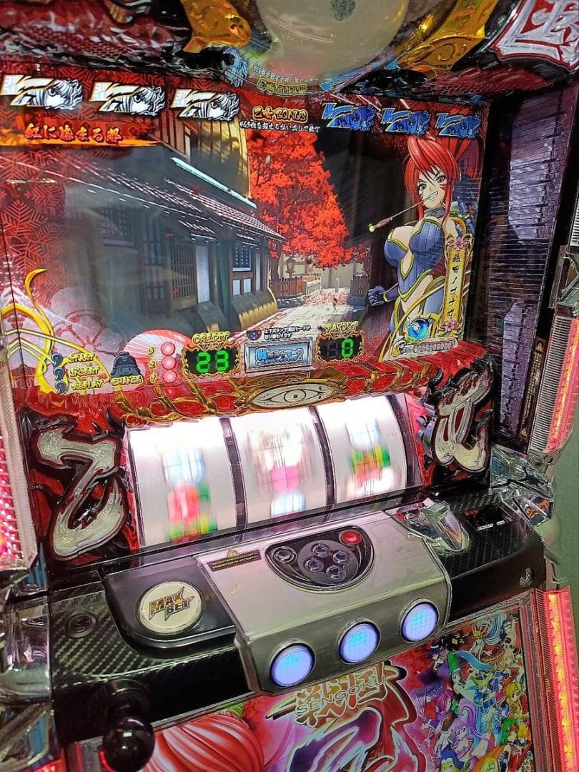 【パチスロ実機】オリンピア★パチスロ 戦国乙女 TYPE‐A+【不要機付】