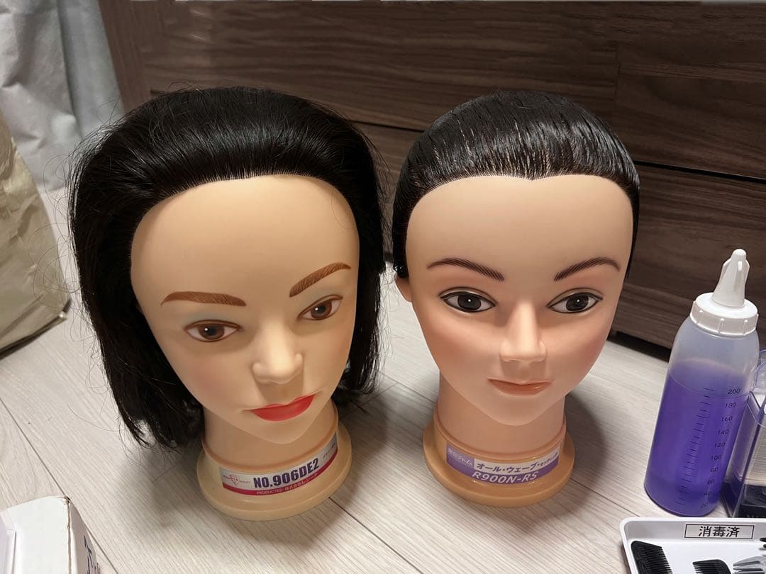 美容師国家試験　ワインディングウィッグ　オールウェーブ　セット