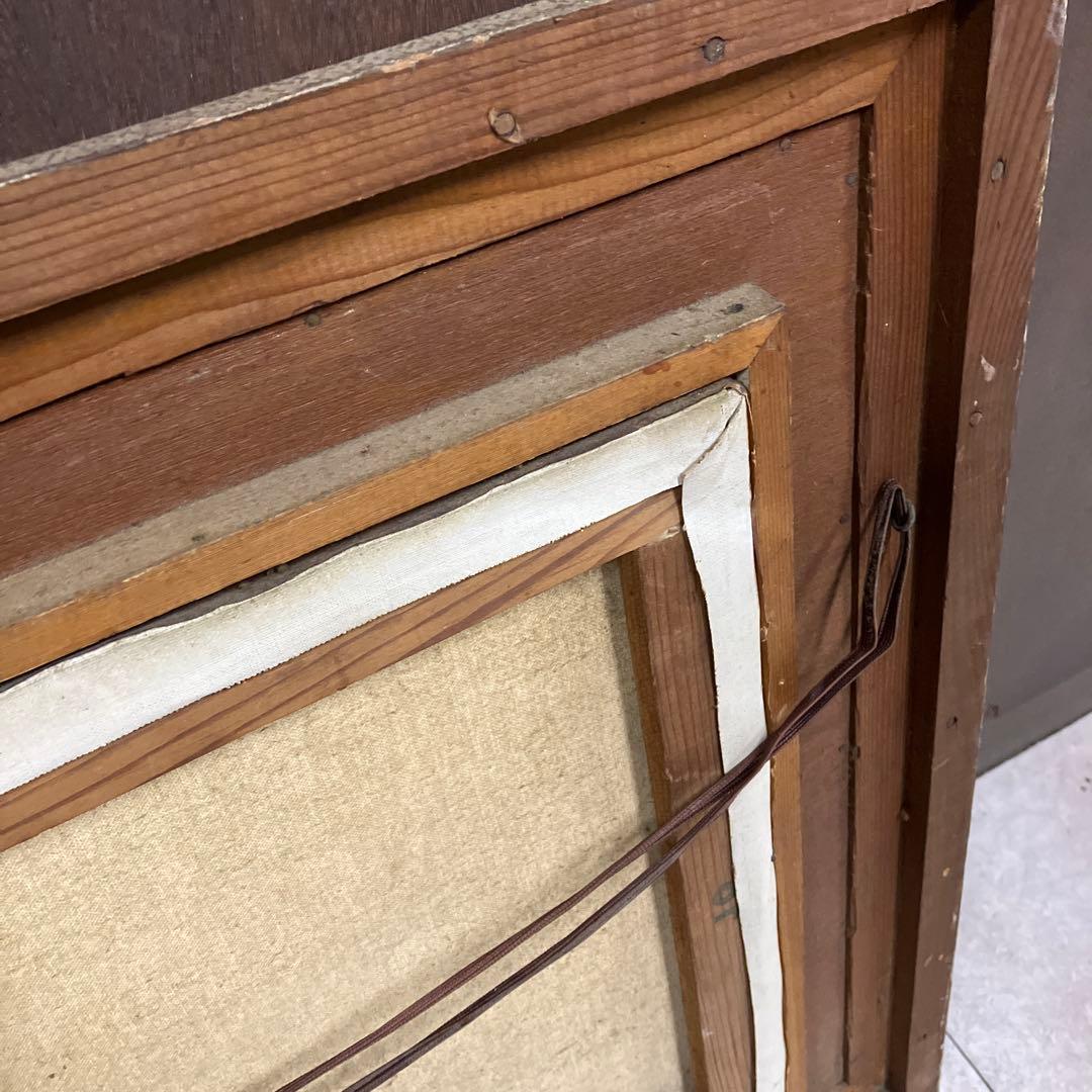 アンティーク 街並み 油彩画 油絵 風景画 絵画 額縁 アート 美術 芸術