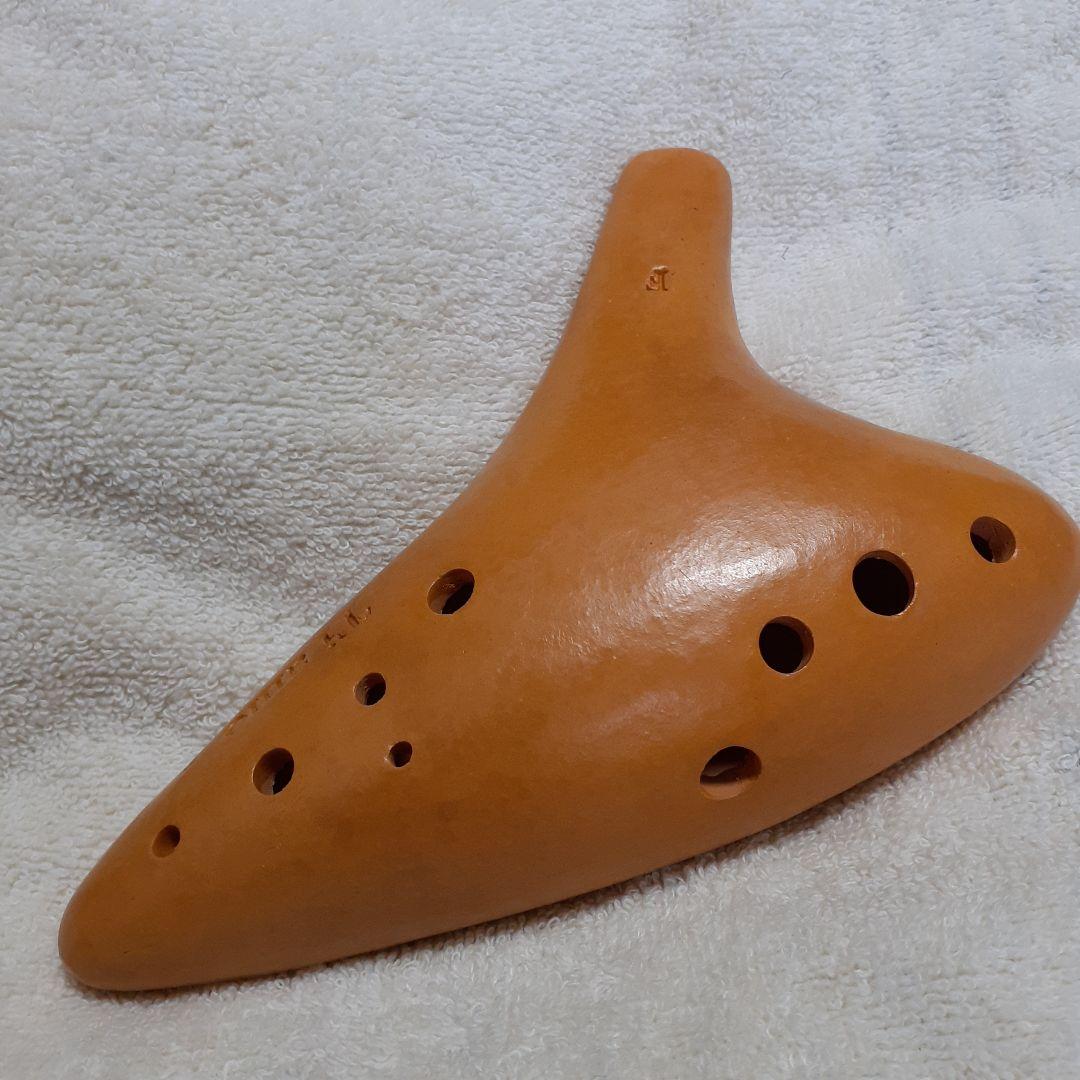 Ti amo オカリナ アルトF　11穴 薄い茶色 　陶器製