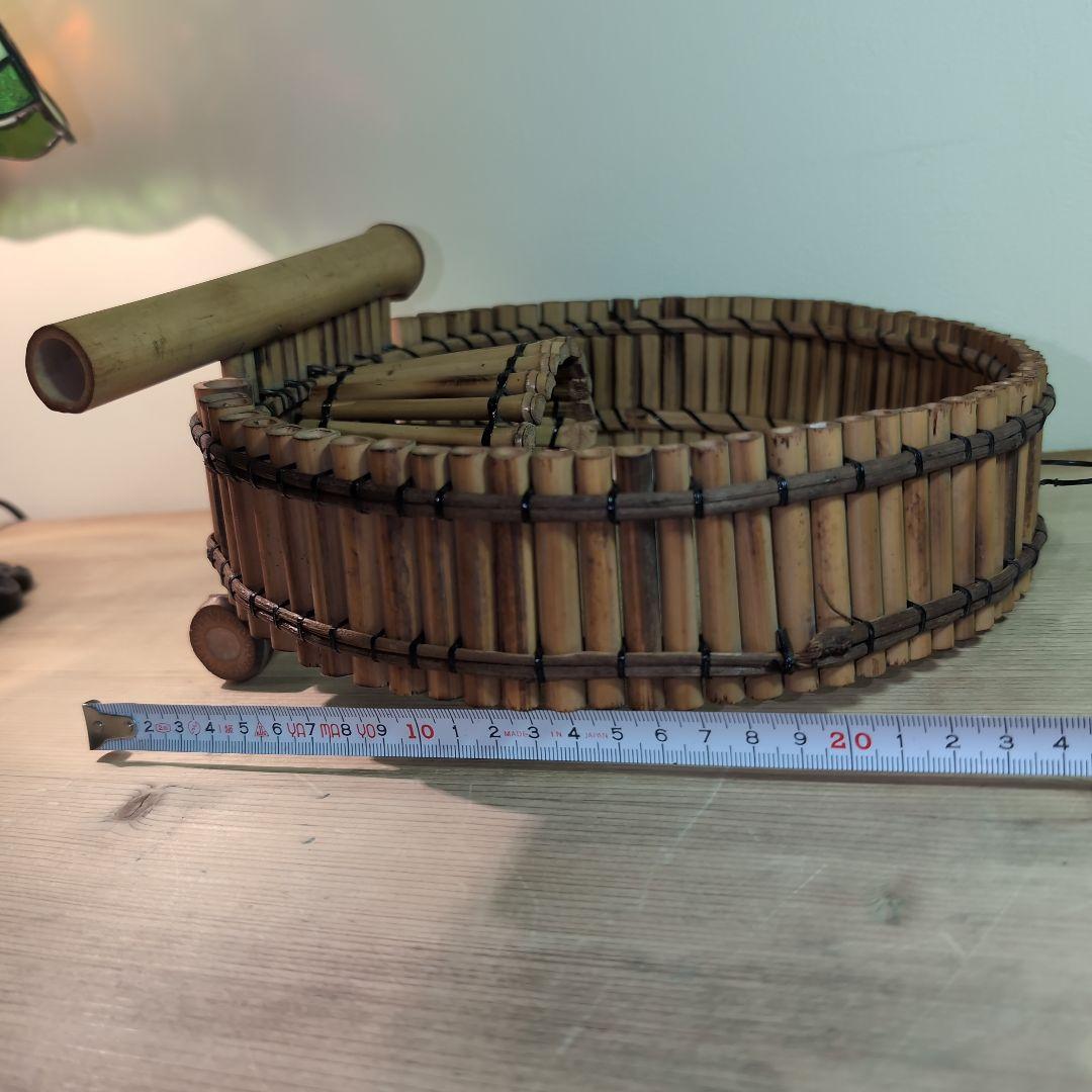 竹製装飾品 円形フレームと花生け　竹細工　竹工芸品