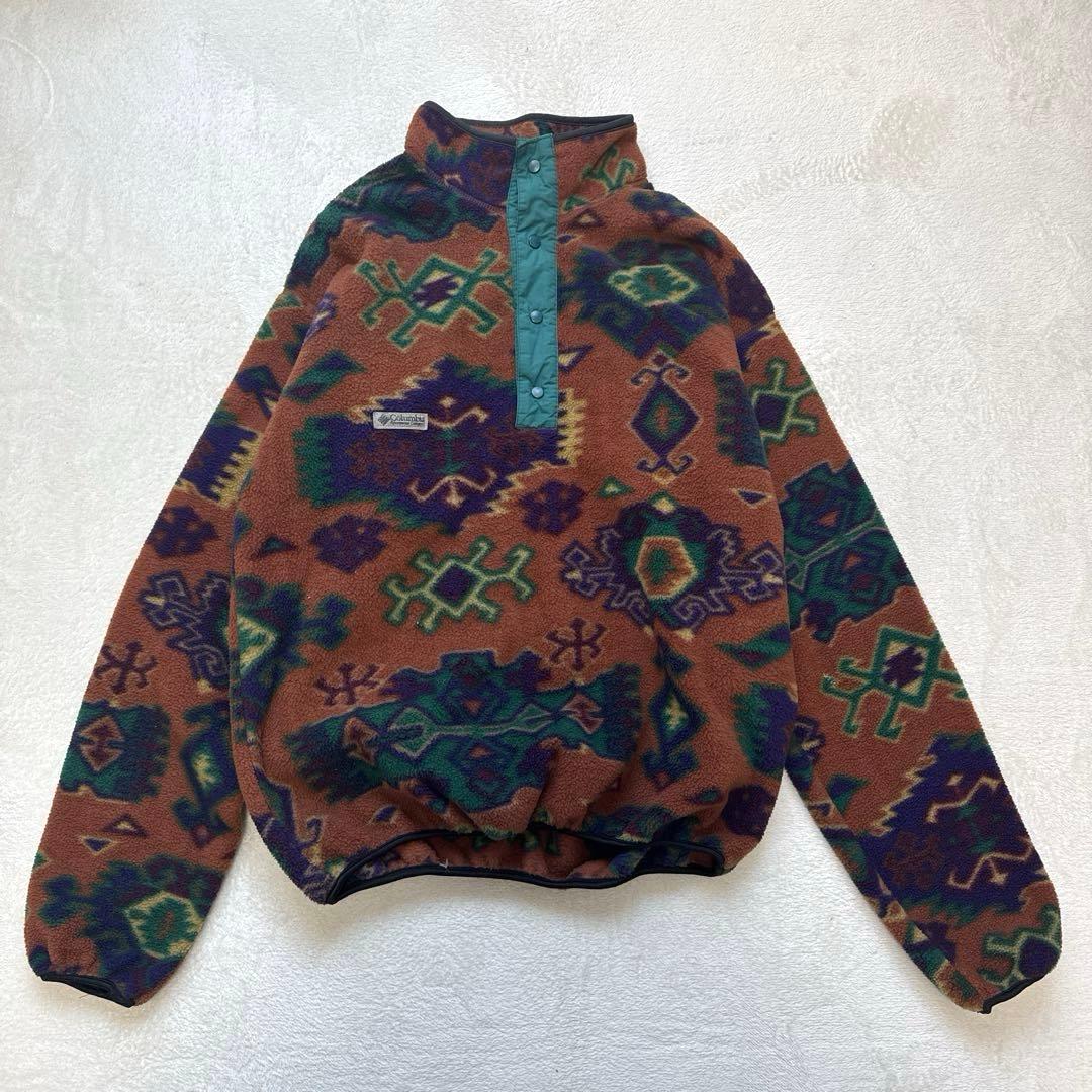 W33 Columbia コロンビア USA製 90s フリース プルオーバー