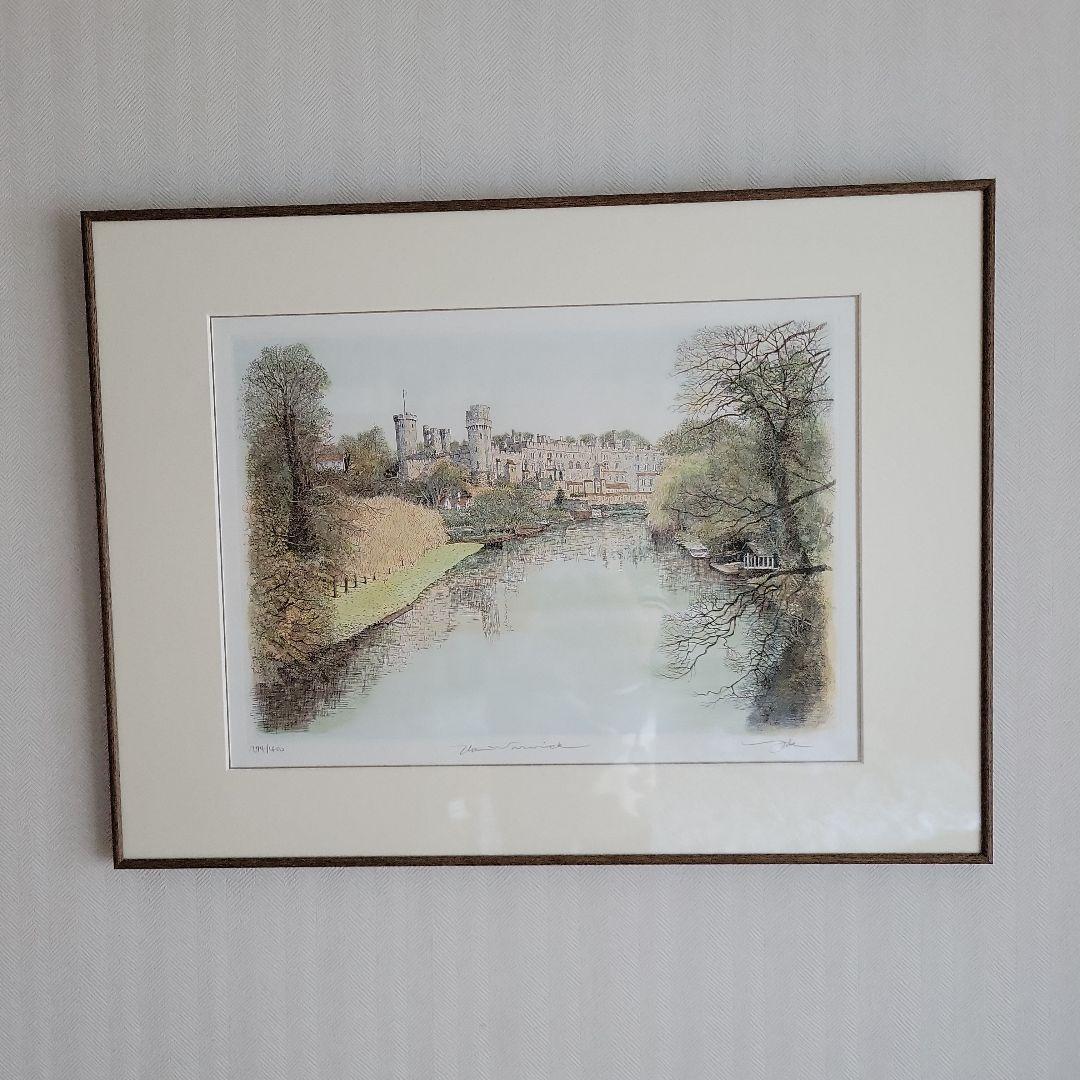 織田義郎　銅版画　『ウォーリック城』