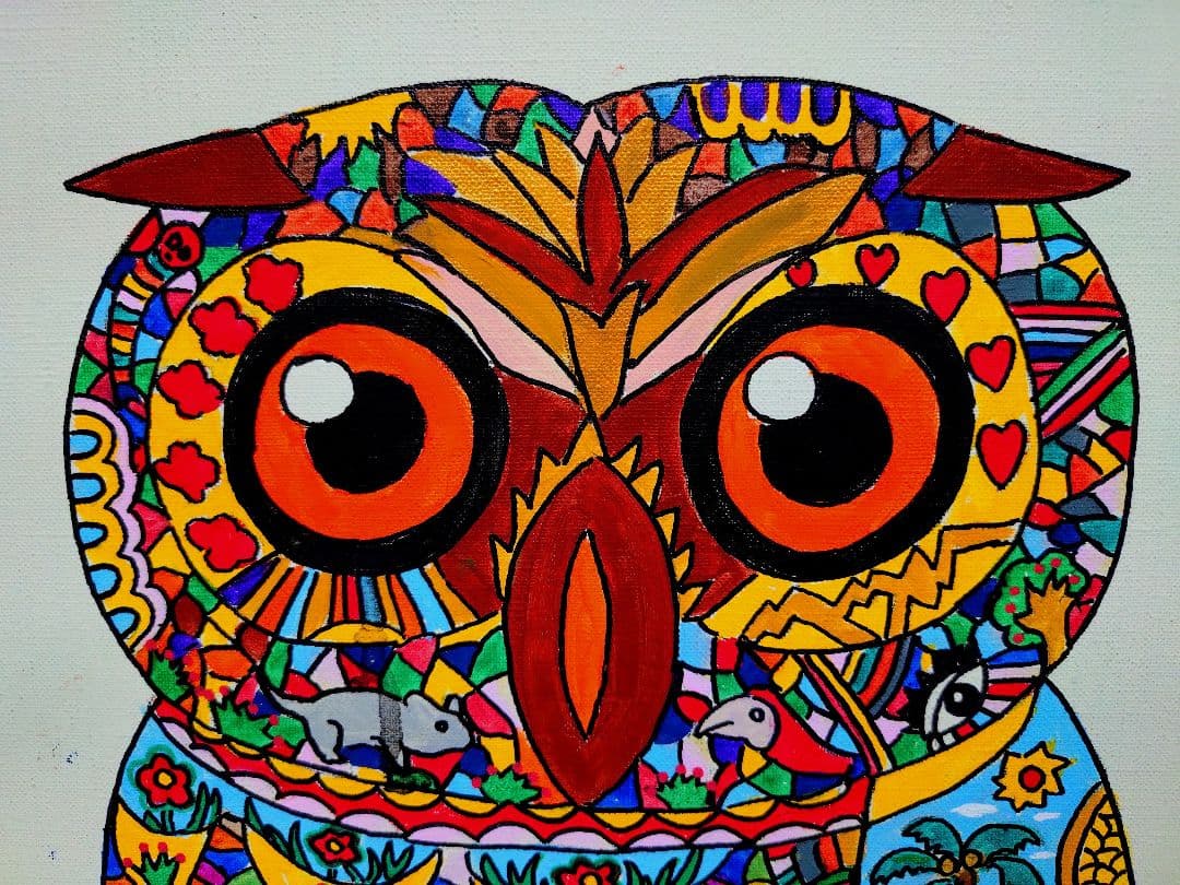 【F6号】ジミー大西【森】手描き/表裏サイン有/油彩/アクリル/絵画/額縁/額装