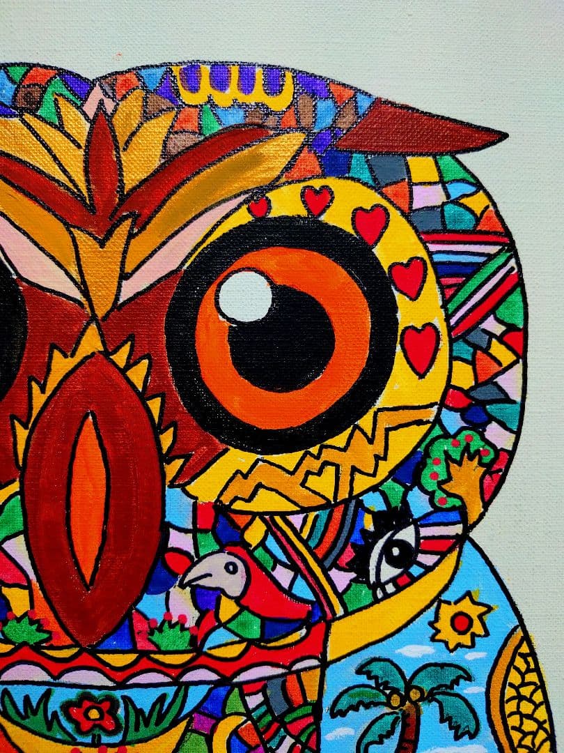 【F6号】ジミー大西【森】手描き/表裏サイン有/油彩/アクリル/絵画/額縁/額装