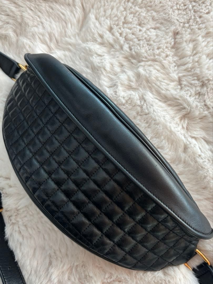 極美品✨CELINE セリーヌ　ブラック オールレザー ショルダーボディバッグ