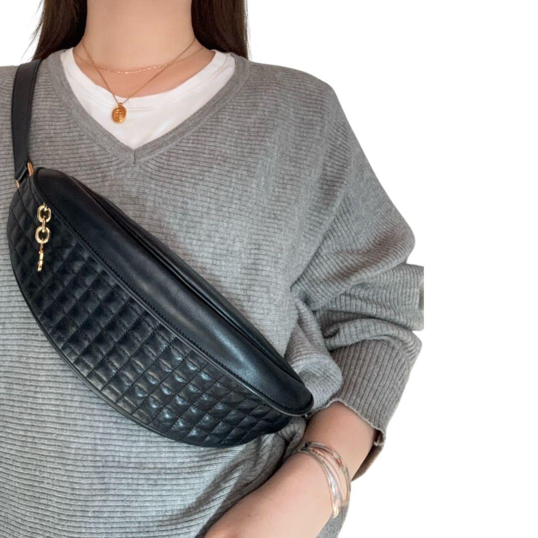 極美品✨CELINE セリーヌ　ブラック オールレザー ショルダーボディバッグ