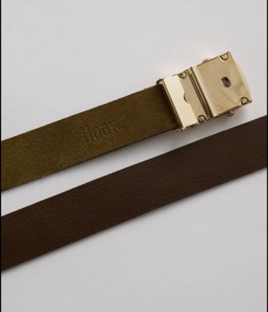 新品未使用　ウィムガゼット　レザーガチャベルト　ダークブラウン