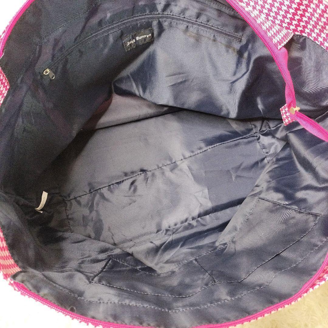 【極美品】ジャックバニー トートバッグ ドラミちゃん ピンク 千鳥柄 大容量