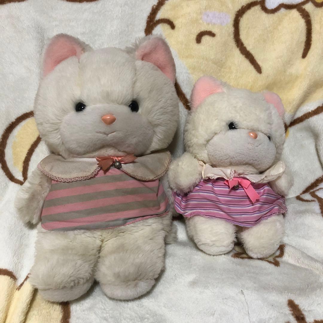 昭和レトロ　ヴィンテージ 吉徳　クリーミー　猫　ぬいぐるみ　中古品　2こセット