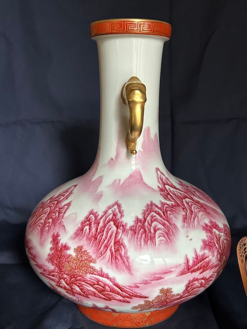 清代　乾隆年製　花器　時代物　中国美術