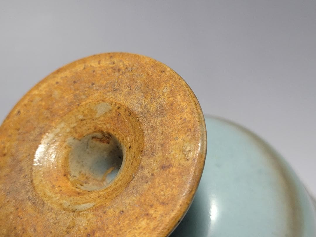 天藍釉 高足杯 宋元時代 高さ約11.4cm