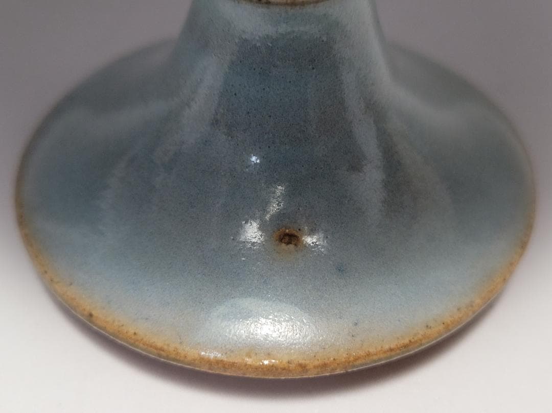 天藍釉 高足杯 宋元時代 高さ約11.4cm