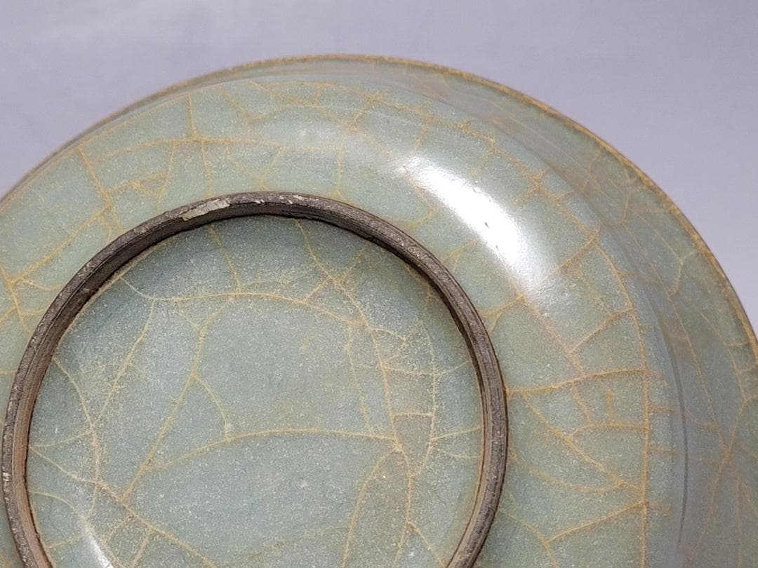 翡色 青釉 貫入 筆洗 宋元時代 幅約12.2cm