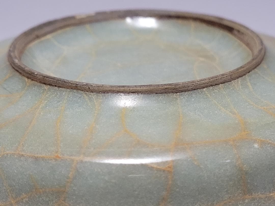 翡色 青釉 貫入 筆洗 宋元時代 幅約12.2cm