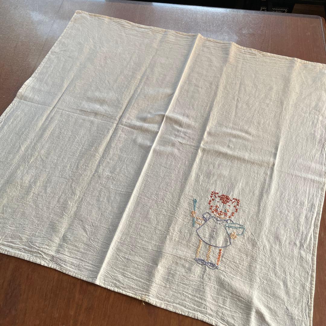 ☆レア☆ヴィンテージ キトゥン エンブロイダリーウィークリークロス ７枚セット