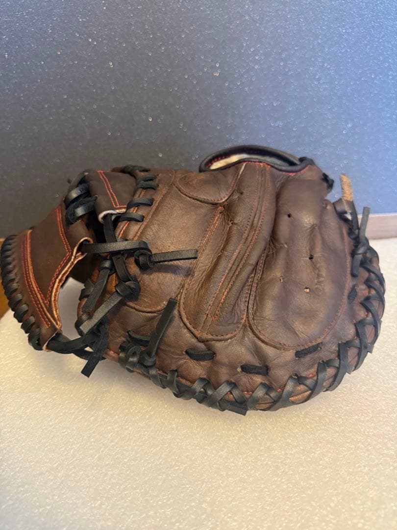 ★即戦力★ ハタケヤマ 一般硬式用 キャッチャーミット 全紐 ウェブ ヘリ革交換