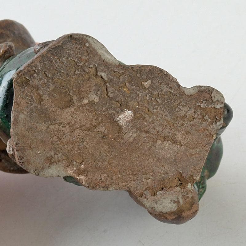 中国　緑釉　神獣　獅子　置物　時代箱　V　9600